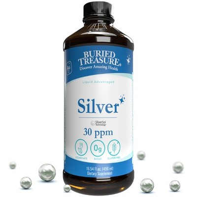 Buried Treasure Purified Silver Liquid 30 PPM  16 oz. 96 Servings, NonAccumul...