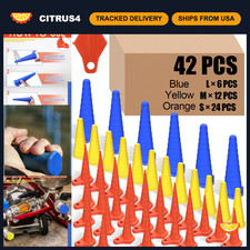 42 Pcs Colorful Hydraulic Oil Service Plugs - 3 Sizes, Rubber Seals for Leak Pre