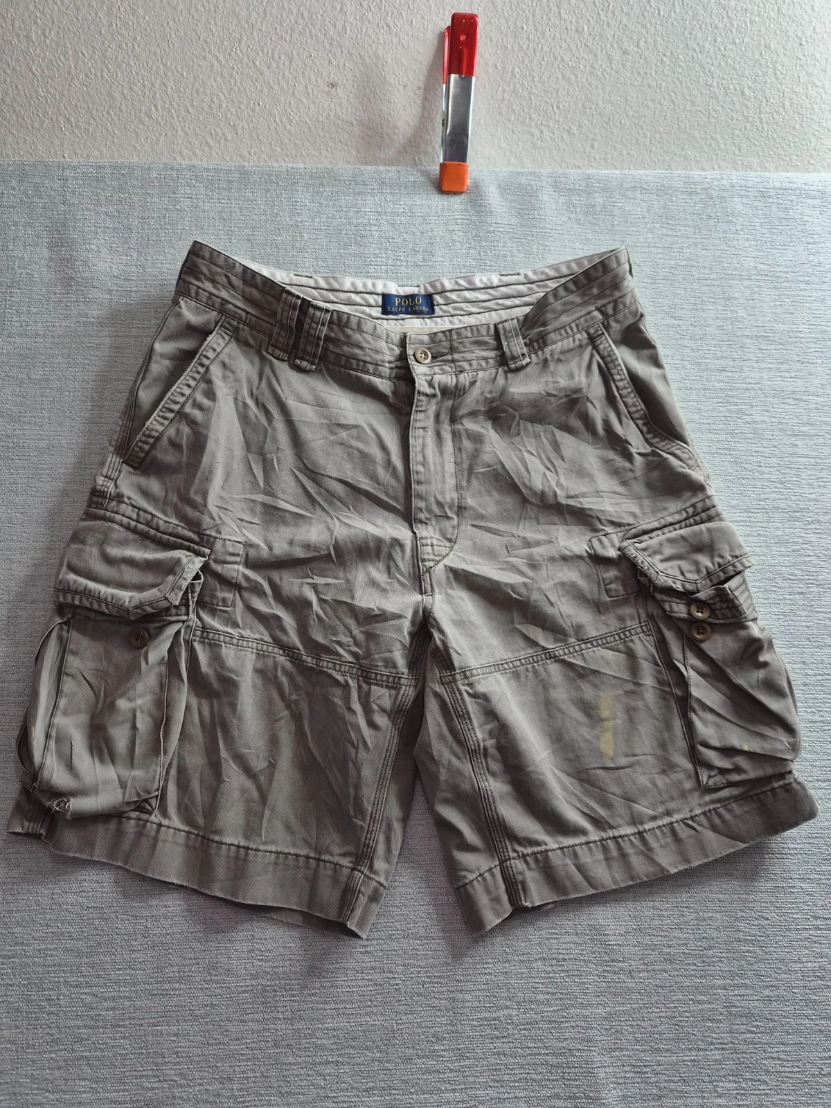 Polo Ralph Lauren Cargo Shorts Mens 35 Gray Tactical Pockets Travel Outdoor
