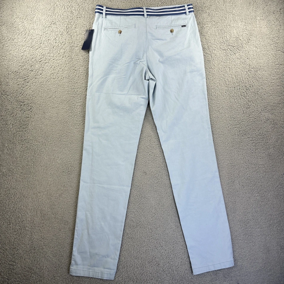 Polo Ralph Lauren Pants Boys 20 Blue Khakis Hampton Belted Chino Straight NEW - Image 2 of 4