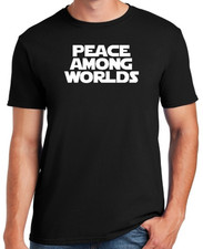 " Peace Among Worlds " T-Shirt High Quality USA MADE! Rick Morty Space alien tv