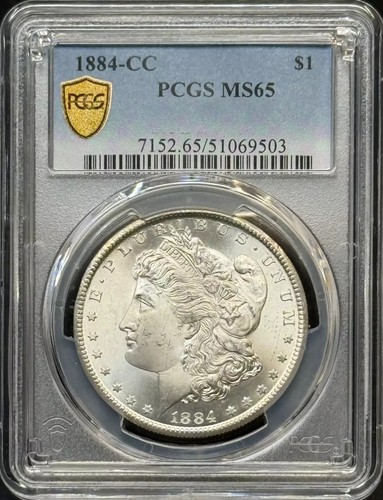 1884 CC Morgan Silver Dollar PCGS MS-65