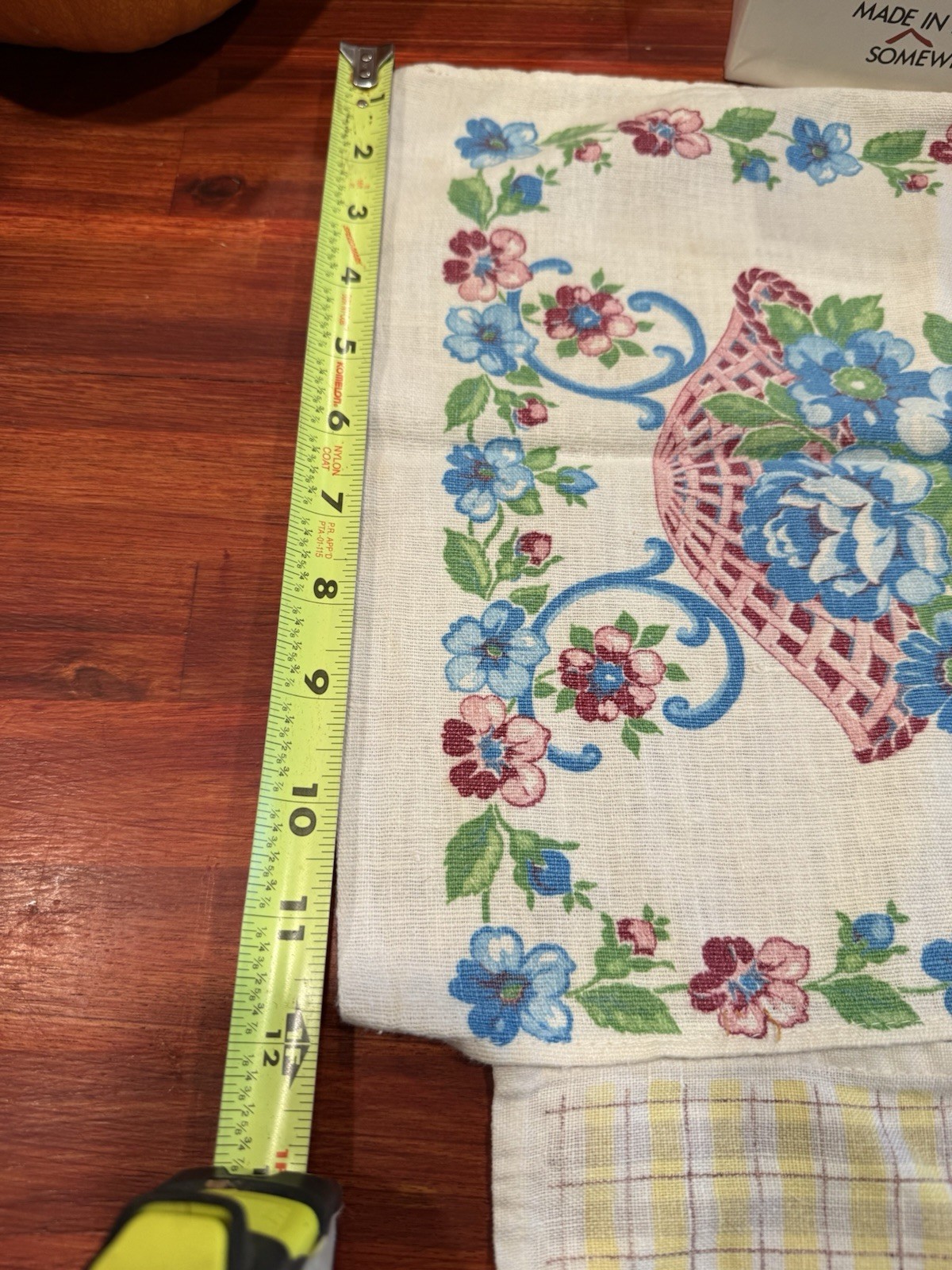 Set of Two Dresser Scarves or Table Runners Vintage Retro Flower Design Fabric 