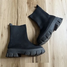 Women s Black Chelsea Ankle Boots Pull-On Sli...