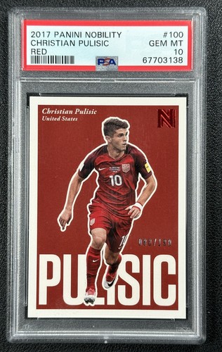 CHRISTIAN PULISIC PSA 10 2017 PANINI NOBILITY SOCCER #100 RED 080/199 USA