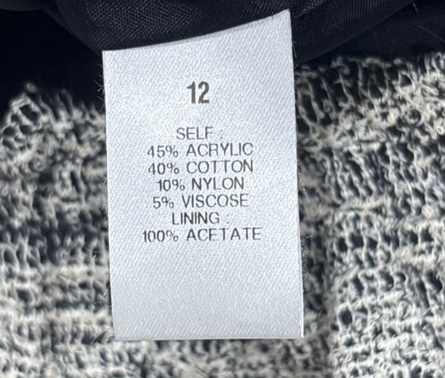 Yigal Azrouel Shorts Womens 12 Tweed Black Gray Elastic Waist Textured Cut25 NEW - Image 3 of 4