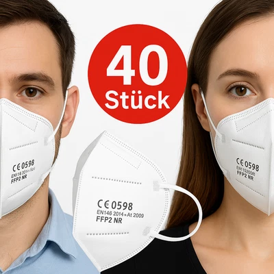 SIMPLECASE 40x FFP2 Masken CE0598,Atemschutzmaske Partikelfiltermaske Staubmaske - Bild 1 von 4