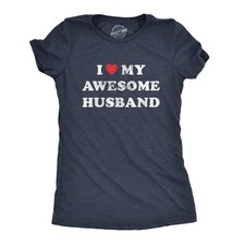 Womens I Love My Awesome Husband T Shirt Cute Relationship Married Tee