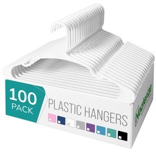 Clothes Hangers Plastic 100 Pack for Adults - Plastic Hangers, The Perfect Co...