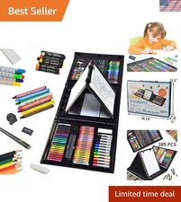 185-Piece Double-Sided Easel Art Set: Inspire Creativity Anywhere, Eco-Friendly