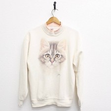 Vintage Kitty Cat Sweatshirt Medium