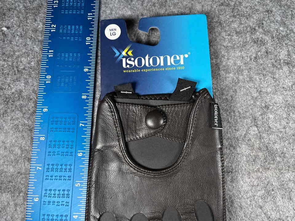 Isotoner Gloves Mens Large Brown Leather Unlined Driving Outdoors NEW - Image 3 of 4