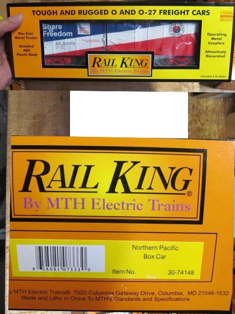 MTH Rail King Northern Pacific Box Car 30-74148 Share the Freedom O Gauge