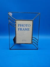 Vintage Ornate Eight by Six Glass Picture Frame With Pewter Designs