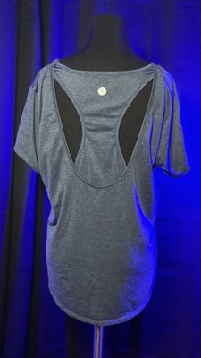 Threads 4 Thought ReActive Blue Open Back Workout Top Womens Large Athleisure