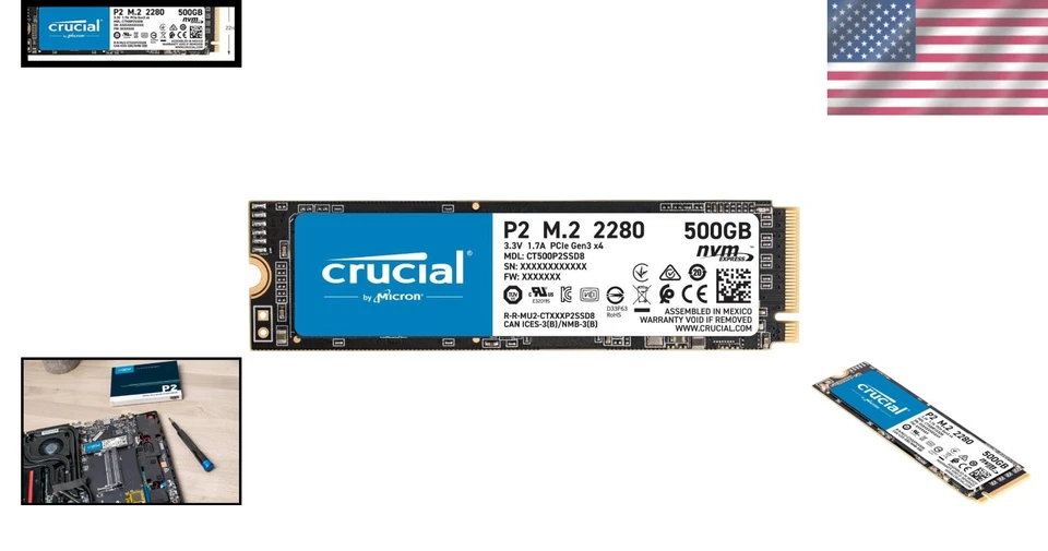 P2 Series 500GB NVMe PCIe M.2 SSD - Ideal for Gamers and Professionals - Image 2 of 4