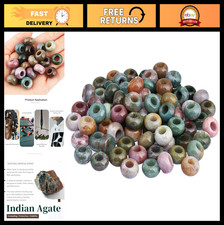 "Large Hole Indian Agate Rondelle Beads 6mm for Bracelets Jewelry Making - 20