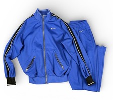 Vintage Nike 90  s Nylon TrackSuit Pants Jacket Swoosh Logo Very Rare Penny Royal