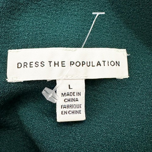Dress The Population Lyla Deep V-Neck Sleeveless Midi Dress Forest Pine sz L NWT - Picture 8 of 11