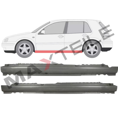 Für Volkswagen Golf 4 IV 1997-2006 4/5 Tür 2xVoll Schweller Reparaturblech/ Paar