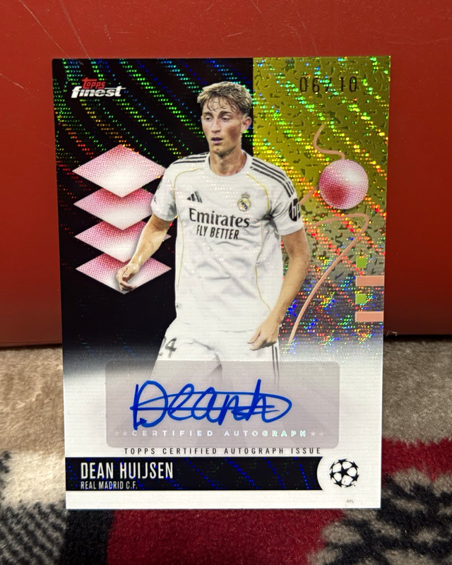 Dean Huijsen Black Autograph Numbered 06/10!!!  Topps Finest 25/26 UCC #BA-DH