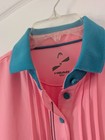 HEAD Golf Irise Ladies Polo Shirt Pink Ruffle Buttons sz Medium Short Sleeve NWT — photo 2