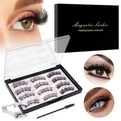 MARKENLOS 12 Stück 3D Magnet Wimpern Set Magnetische Künstliche Wimpern