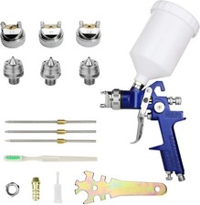 HVLP Spray Gun with Replaceable 1.4mm 1.7mm 2.0mm Nozzles Needle Cap Automotive