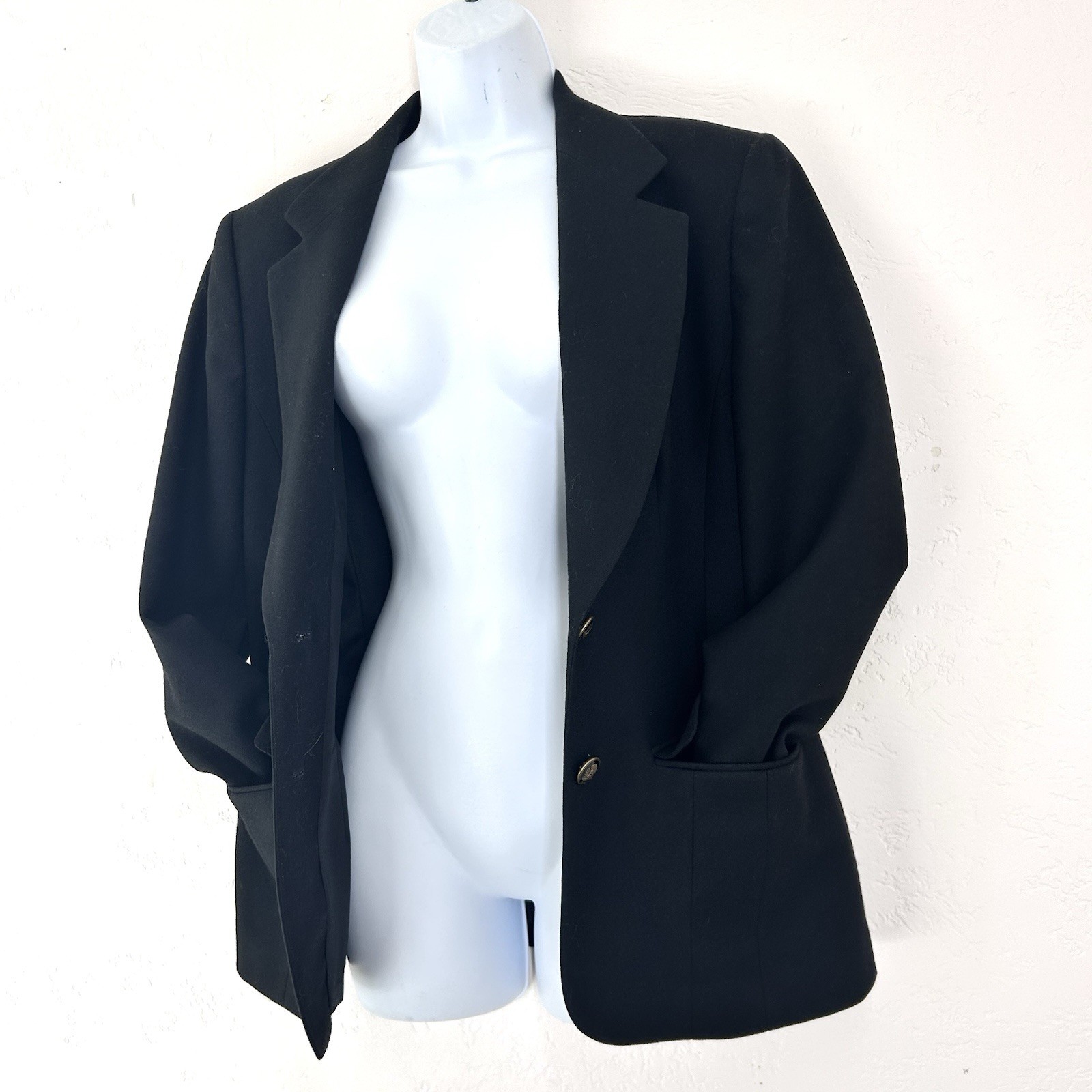 Pendleton Vintage Classic Black Two-Button Blazer… - image 7