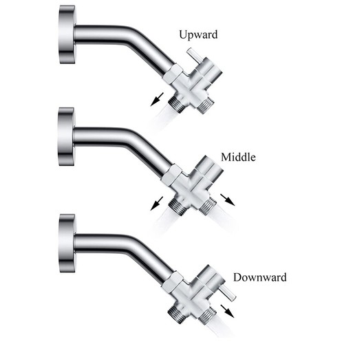 T-adapter 1/2" 3 Way ABS Shower Head Arm Mount Faucet Valve Splitter Diverter - Picture 3 of 16