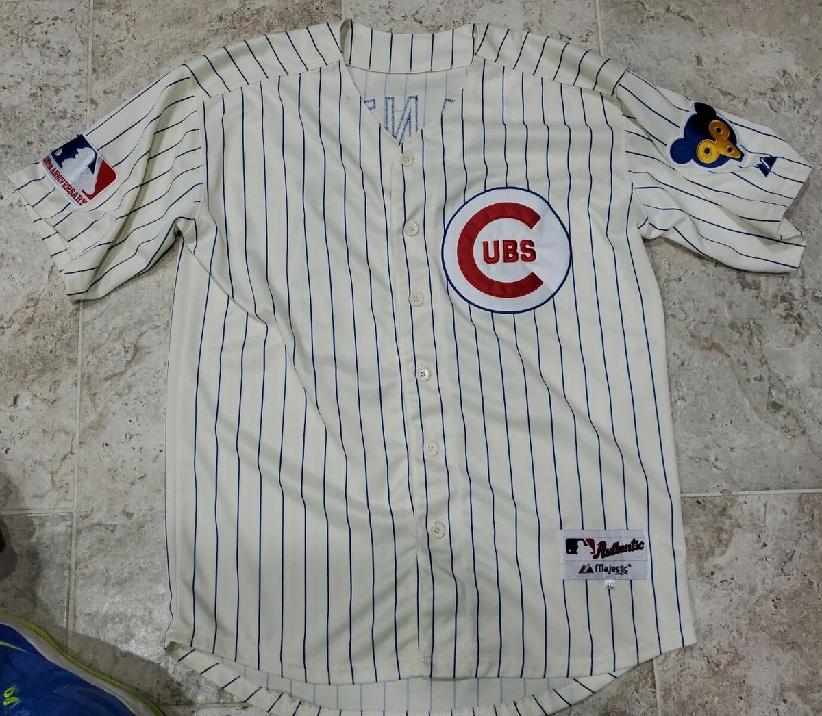 ULTRA RARE MAJESTIC RON SANTO CHICAGO CUBS 100TH ANNIVERSARY JERSEY MEN'S  SZ 40!