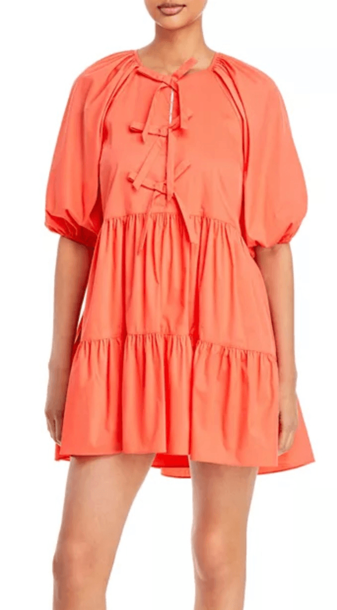 neon puff sleeve dress GIRLY GIRL PUFF SLEEVE MINI DRESS (NEON PINK) B-L-U-SH BY JOELLE