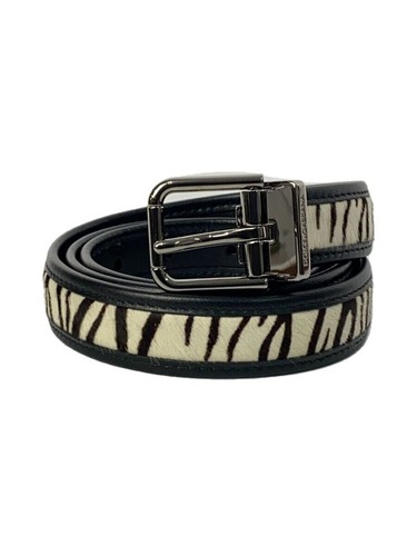 Dolce&Gabbana D&G Belt Leather White Animal BG4064 Zebra