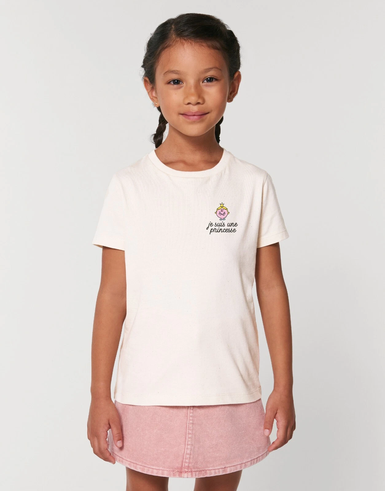 T-Shirt Girl Short Sleeves I Am A Princess Heart White Color