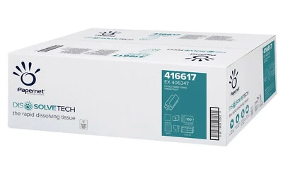 PAPERNET 4000 Papierhandtücher 2lagig Multifold H2 Handtuchpapier 21x24cm wasserlöslich