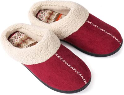 Women's Comfy Fleece Lined Slippers with Memory Foam house shoes indoor outdoor