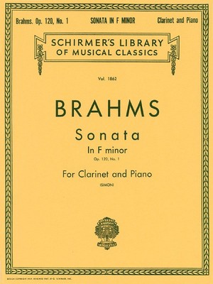 Brahms Sonata in F Minor Op. 120 No. 1 Score and Parts Sheet Music 050262350