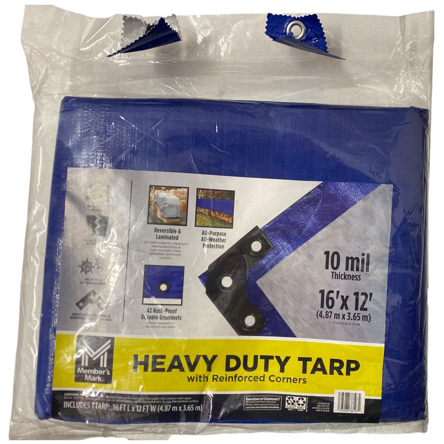 Участники маркируют коммерческие брезенты с усиленными углами Синиесерые 16 x 12 5990₽