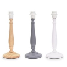Traditional Wooden Candle Stick Table Lamp Base Living Room Bedroom Lounge Light