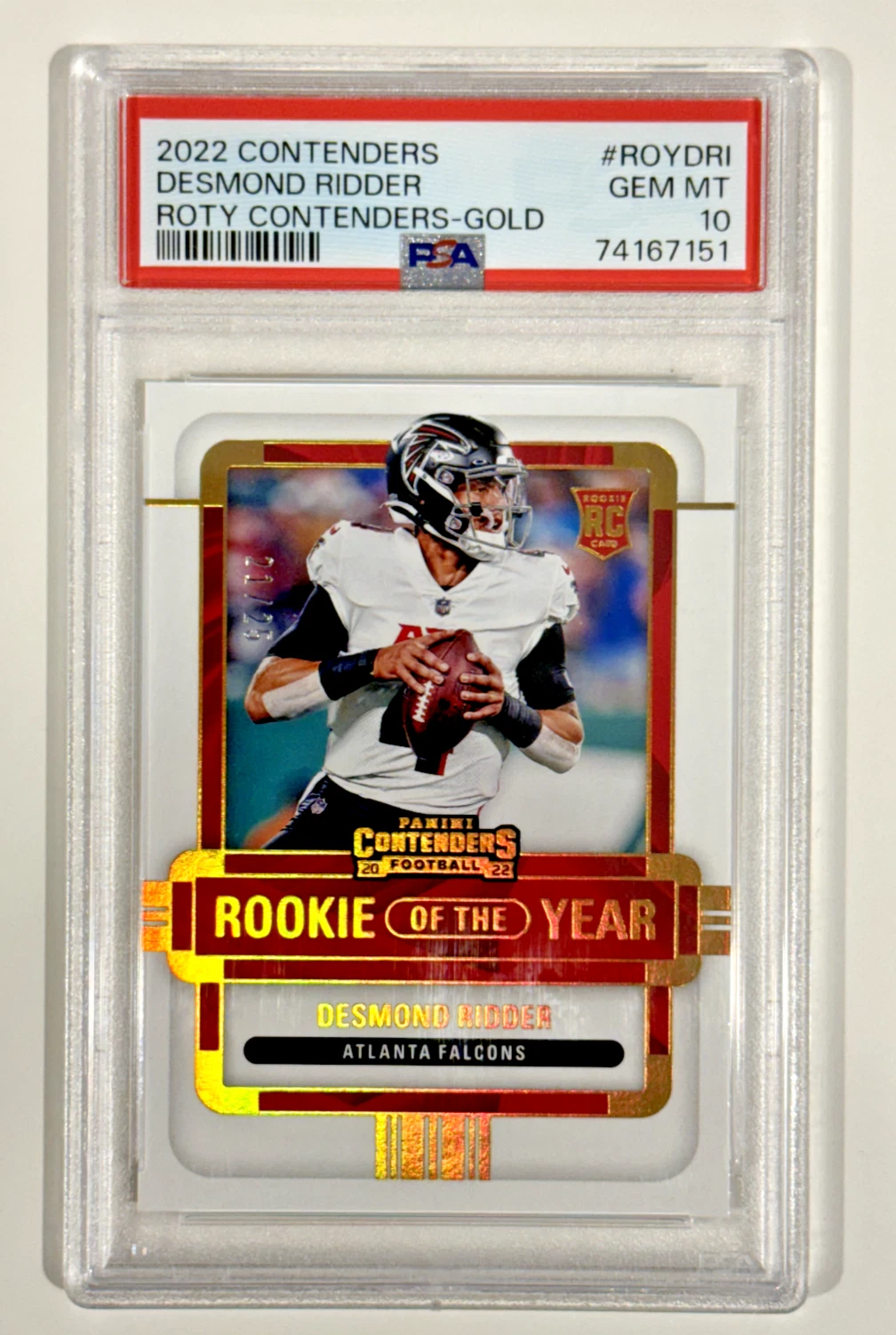 Desmond Ridder Panini Contenders Rookie of the Year Contenders #ROYDRI Base