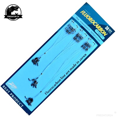30 Vorfächer Fluorocarbon Vorfach Leader Set 15kg 15 -40cm Raubfischvorfach