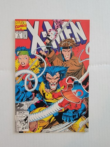 X-MEN VOL. 1 #04 4 MARVEL COMICS 1992 JIM LEE 1ST APP OMEGA RED - Afbeelding 1 van 7