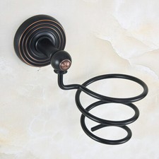 Black Finish Brass Wall Mounted Bathroom Hair Dryer Holder 2ba914