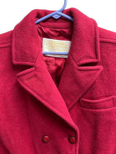 Vintage Pendleton Wool Women's Over Coat Button Down Full Length Dress Jacket 10 - Picture 2 of 3