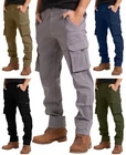 Mens Heavy Duty Work Trouser Stretch Reinforced Utility Pocket Cargo Full Pant