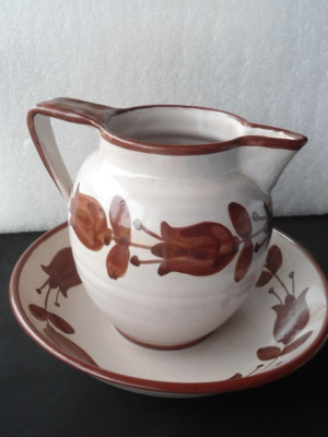 Vietri Italy- Schale D. 25cm & Krug 1,6 L Höhe 17cm-Keramik Handbemalt-Vintage
