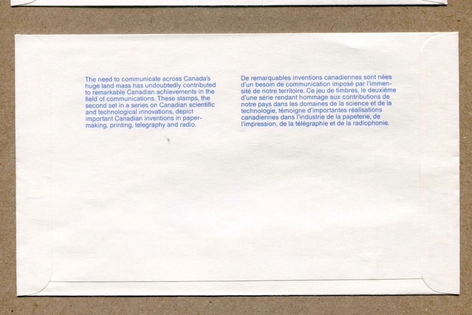 CANADA Unaddressed First Day Issue 1987-06-25 Science & Technology BLOCK of FOUR - Image 2 of 2