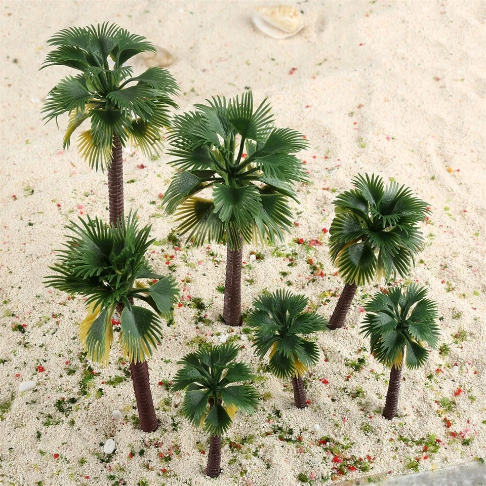 12x Mix Size Train Layout Model Palm Trees Scale HO O N Z Railroad Scenery Decor - Image 3 of 4