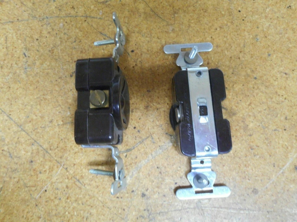 Receptáculos individuales Bryant 556 marrón 2P 2W 20A 250V Nema 2-20 nueva caja de Foto 3 de 4