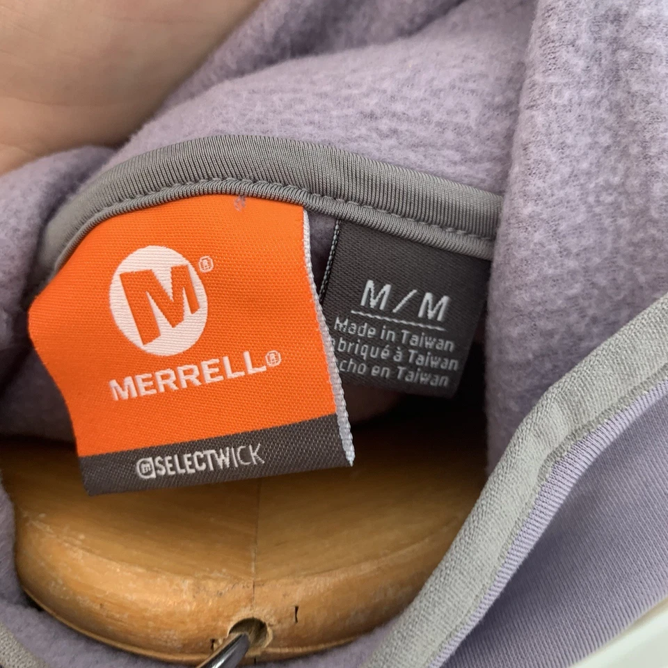 Merrell женщин размер средний длинным рукавом фиолетовый с капюшоном под рубашка флисовый топ  - Изображение 2 из 4